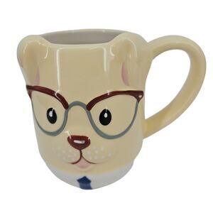 Puppy Dog‎ Coffee Mug Glasses Necktie Novelty Office Animal Pet Lover Tag